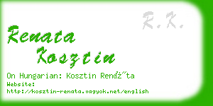 renata kosztin business card